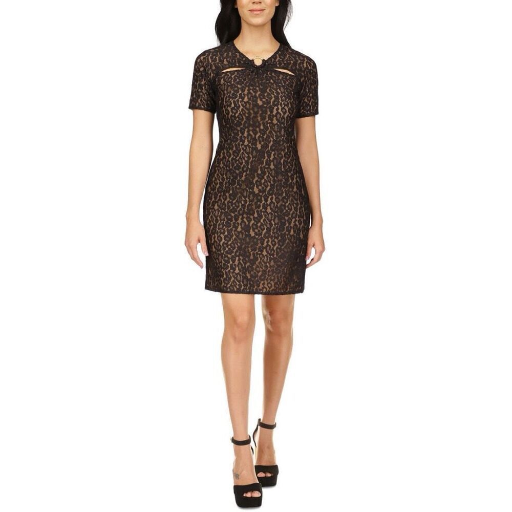 NWT Michael Kors lace over the knee dress Size Petite Medium